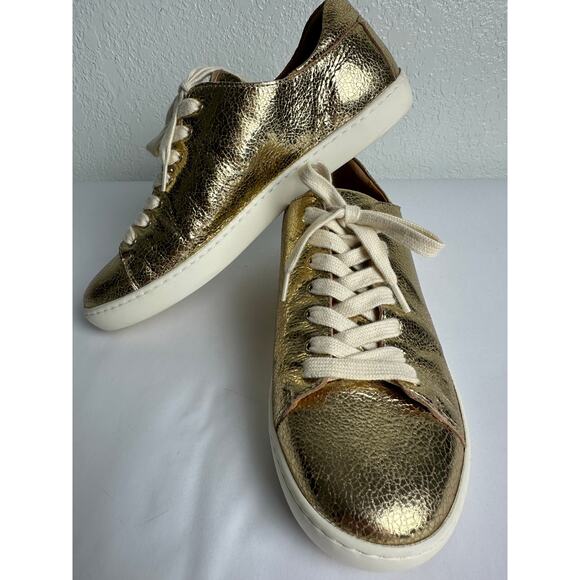Les Souliers Sezane Size 10 Jack Gold Sneakers Trainers Shoe Metallic Designer - Picture 2 of 9